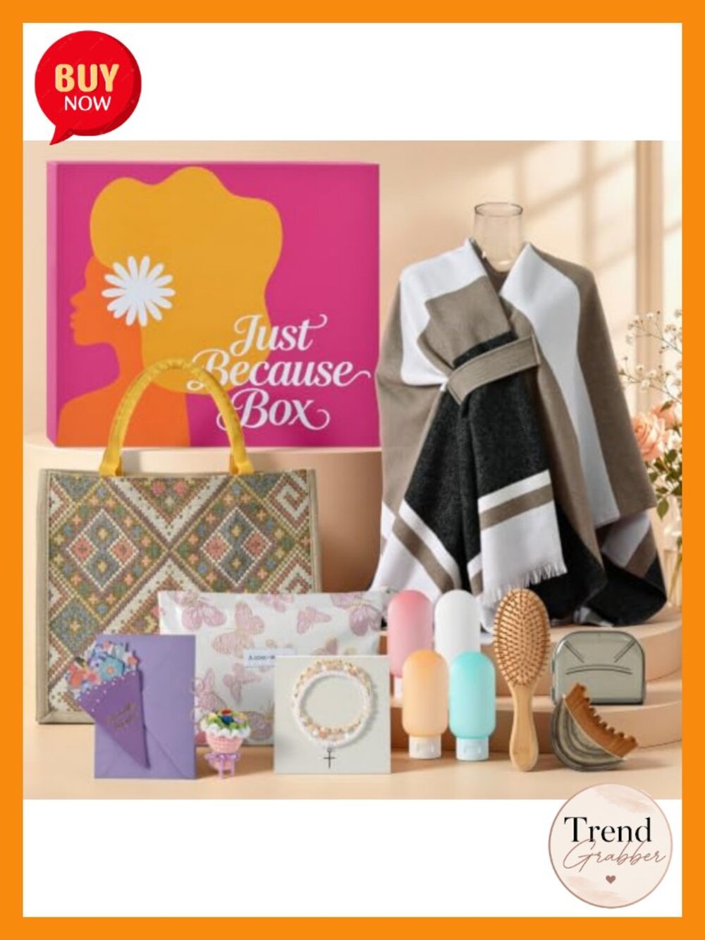 12-Piece Women's Gift Set with Shawl, Tote, Bracelet & Travel Bottles